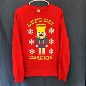 Holiday Time Sweater Let's Get Crackin in Red